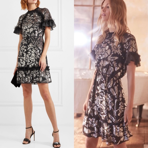 needle and thread floral gloss dress